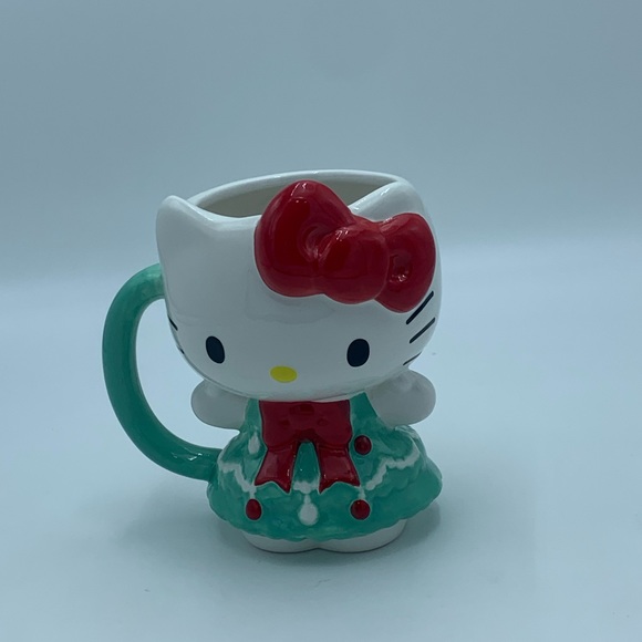 Sanrio Hello Kitty Christmas Tree Ceramic Mug and HK Salt and Pepper Shakers - Picture 2 of 16